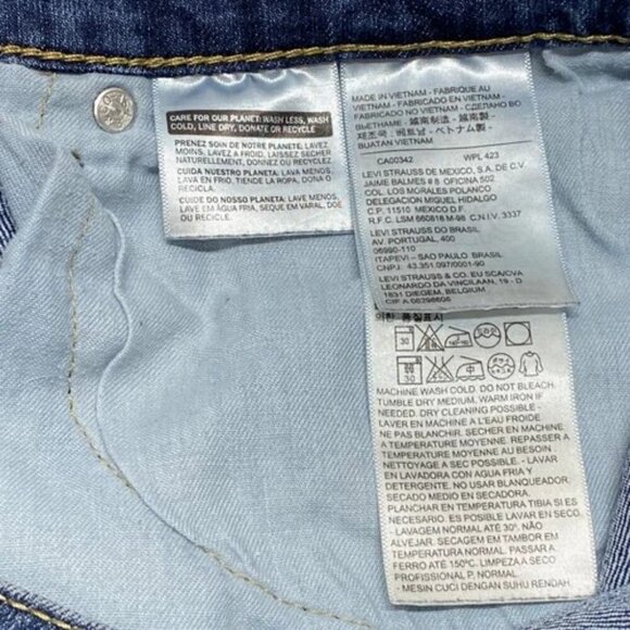 Levi's 505 Men's Blue Jeans 36x32 LEVI Strauss Regular Fit Straight Leg Denim - Picture 9 of 14